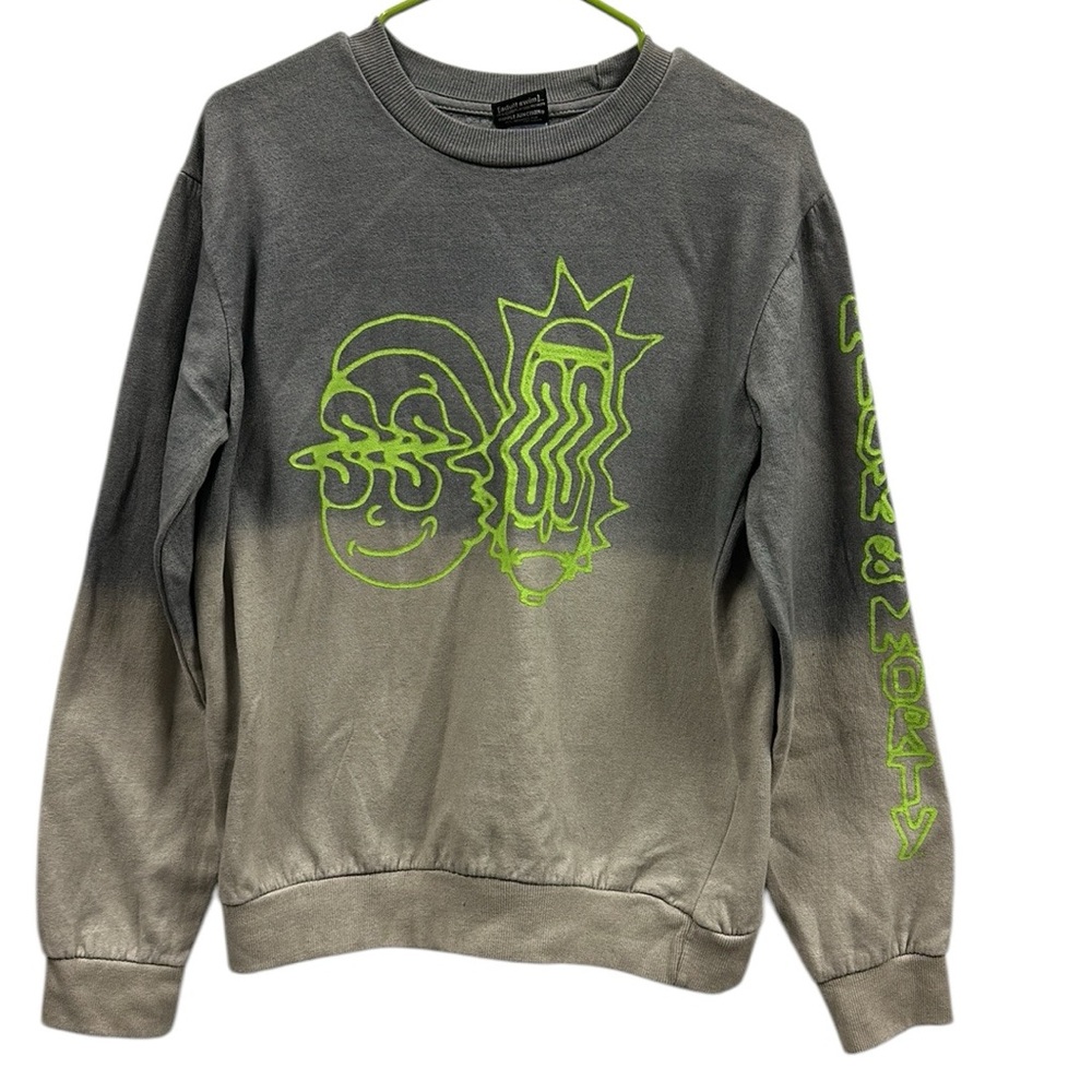 Y2K Rick and Morty Adult Swim Pullover Sweatshirt Long Sleeve Crewneck Unisex M